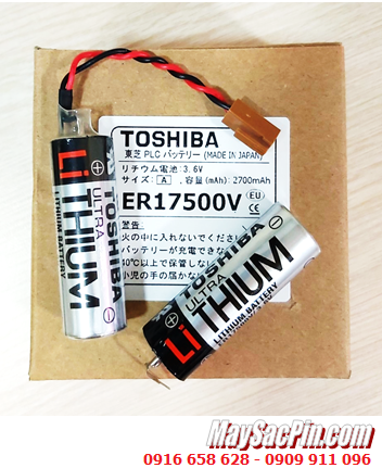 Toshiba ER17500V (Chuẩn EU, Zắc JEA); Pin nuôi nguồn PLC Toshiba ER17500V lithium 3.6v 2700mAh, Xuất xứ Nhật